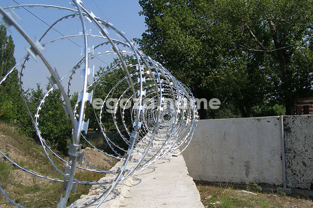 Installation of a spiral Egoza along the fence, Caiman