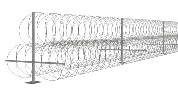 Монтаж пирамидального заграждения Егоза по земле