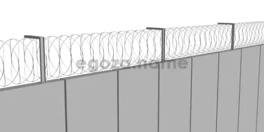 Монтаж спирального заграждения на забор на L-кронштейнах