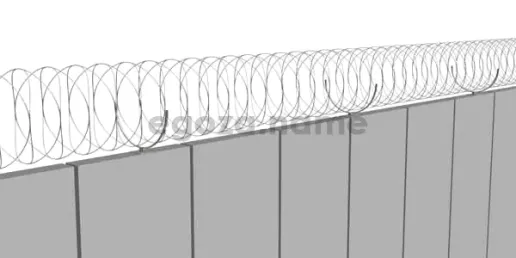 Монтаж спирального барьера Егоза на забор на U-кронштейнах